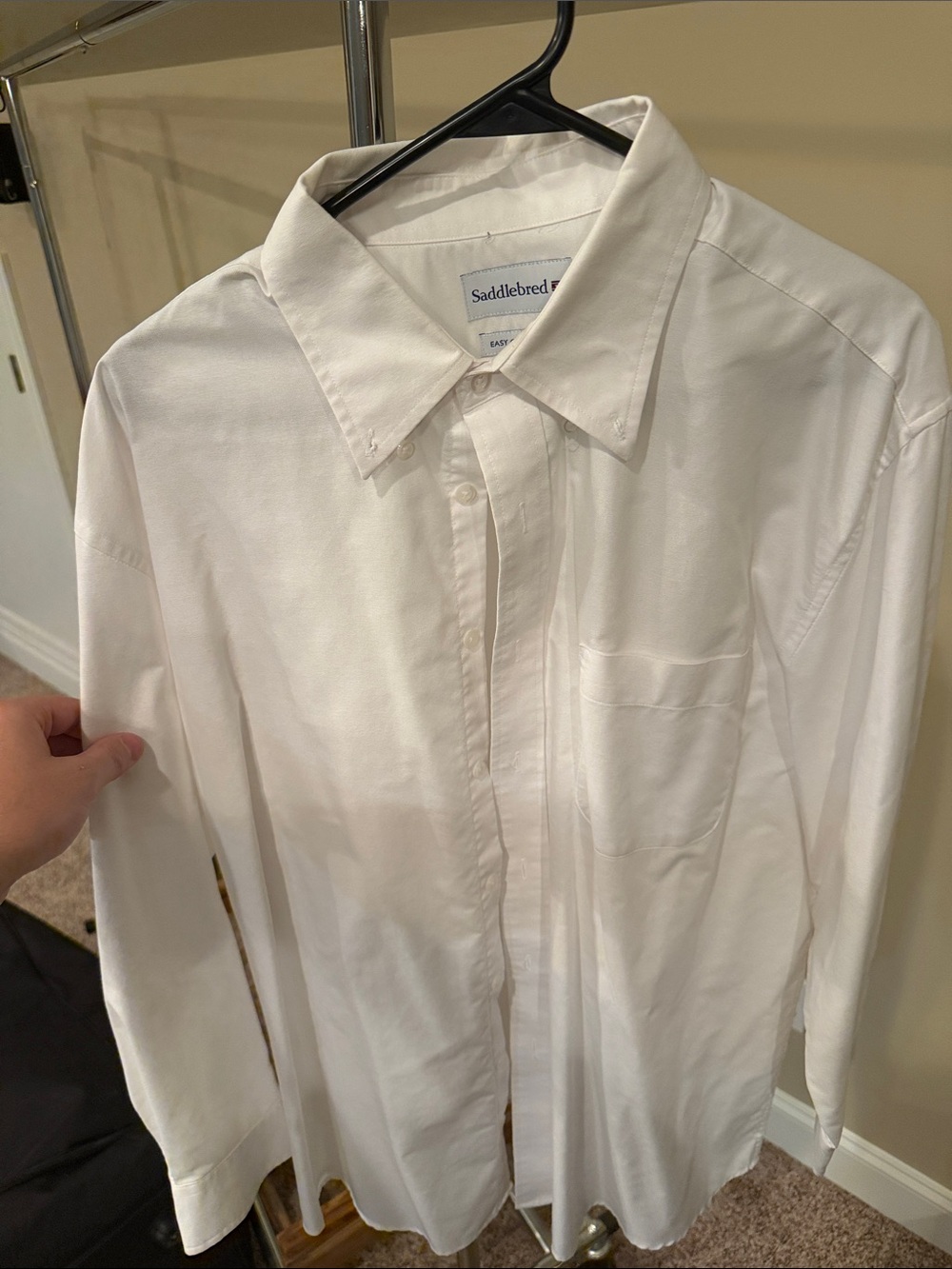 Saddlebred White Men's Long-Sleeve Button-Up Shirt